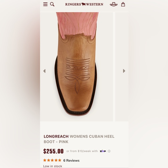 Ringer’s Western Longreach Cuban Heel Boot - Picture 8 of 14